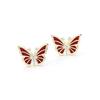 New Year's Red Oil Drip Stone Butterfly Earrings Gold-plated Versatile Insect 925 Silver Needle Stud Earrings Women's Earrings