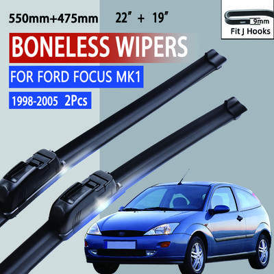 For Ford Focus MK1  1998-2005 Car Windshield Wiper U-type Soft Rubber Frameless Bracketless Car Wipers 22"+19"