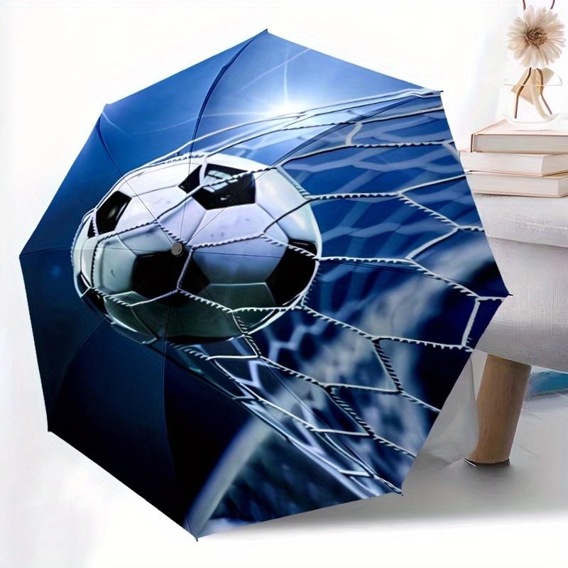 Automatic Folding Soccer Ball & Goal Net Umbrella, Sun Shield, 8 Sturdy Ribs, Durable Plastic & Iron Frame, Casual Sports Them