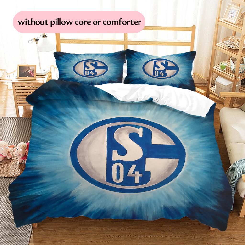 Biancheria da letto con motivo Schalke 04 Football Club Decorazione per la casa Regalo di compleanno (1 * copripiumino + 2 * federa, senza nucleo)