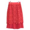 Adore Red 531-9120402 Pleated Flower Lace Skirt Skirt 36 RedUsed
