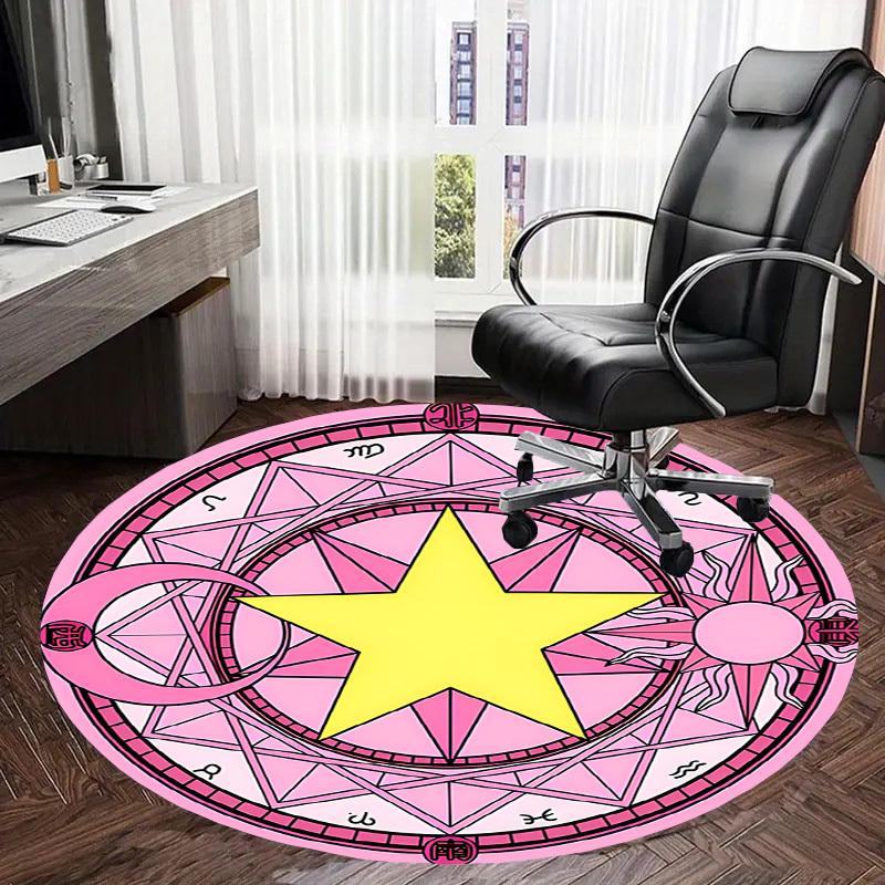 1pc Circlet of Stars Round Carpet, Made of Polyester,Perfect for Decorating Office Chairs, Living Rooms,Vibrant Decorative Rug
