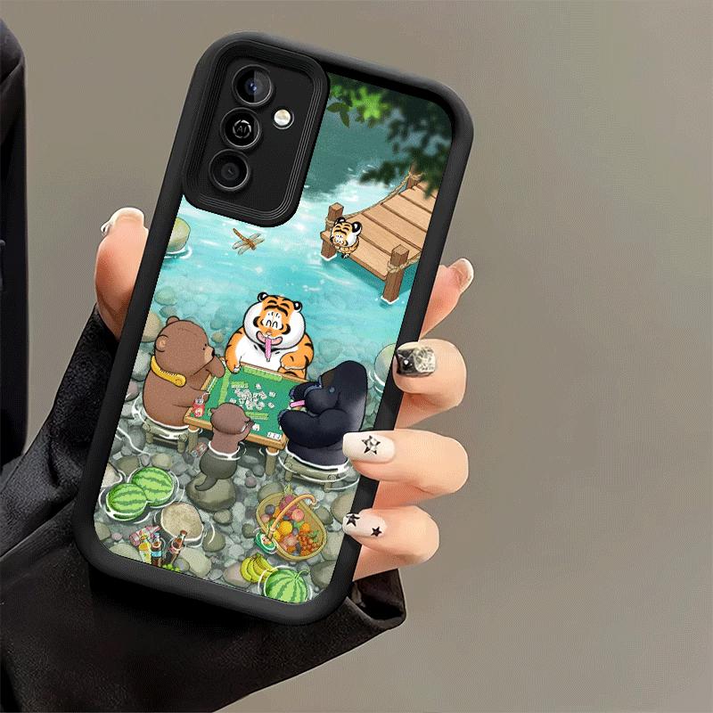 Phone Case for Samsung Galaxy A17 A16 A15 A14 A13 Cartoon Fat Tiger Funny A56 A36 A26 A55 A35 A25 A54 A34 A24 A53 A33 A23 A07 A0
