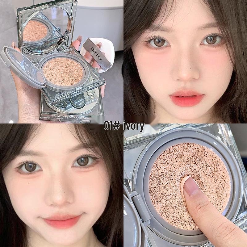 Douyin Live Style Rain Dew Hydrating Brightening Cushion Cream - Lightweight, Refreshing Oil Control for Natural, Sheer Coverage.