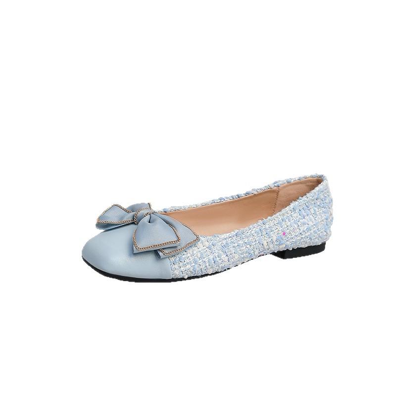 Women's Casual Ballet Flats Square Toe Ballerina Flats Shoes Comfortable Office Work Shoes With Bowknot Driving Flats for Women Non-Slip Dressy Shoes