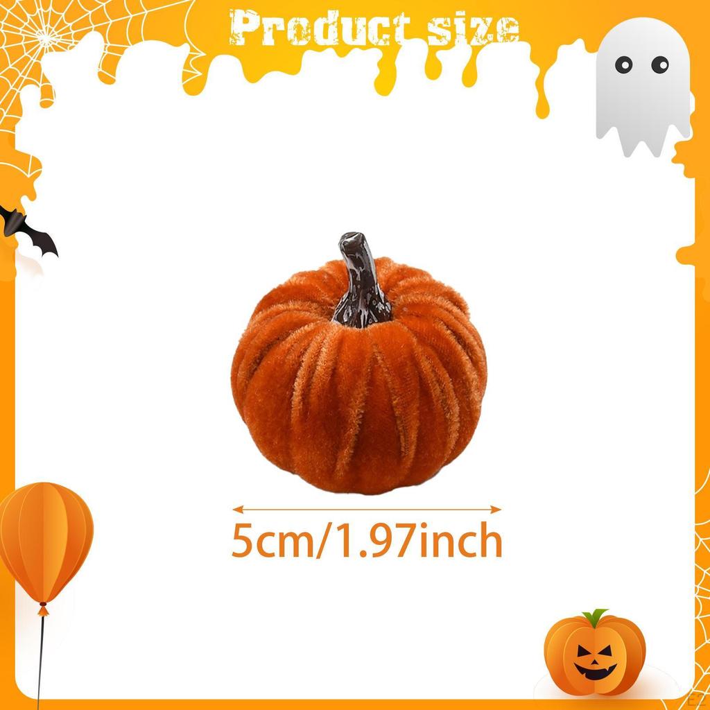 12 Artificial Velvet Pumpkins, Fake Small Fall Decorations for Halloween Table, Assorted