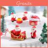 Entzückendes Weihnachts-Harzfiguren-Set mit Weihnachtsmann und Mini-Schneeszenen-Zubehör