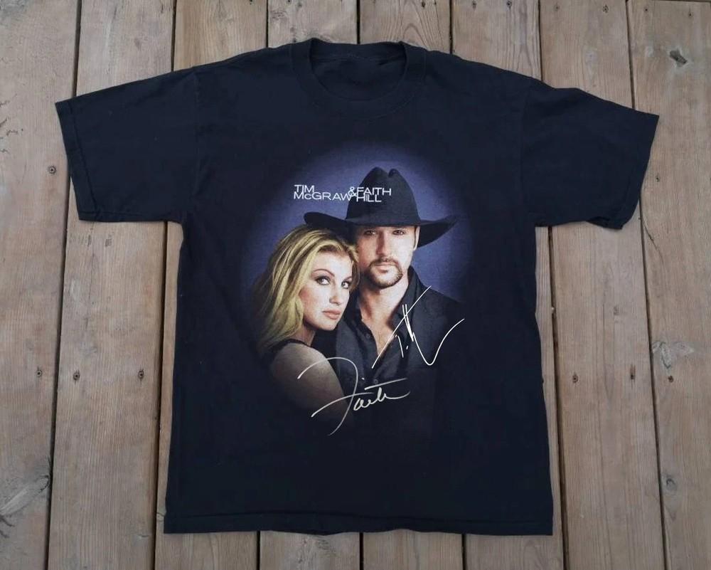 Vtg Faith Hill & Tim McGraw Heavy Cotton S-5XL Black Unisex Shirt Unisex T-Shirt M