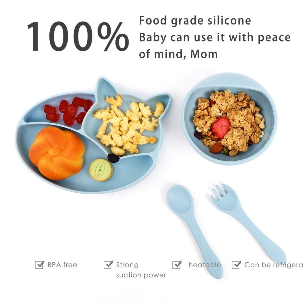Food Grade Baby Bowls Silicone Baby Plates Premium Grip Dish  for Toddler