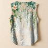 Women's Casual, Loose-Fitting, Printed, Sleeveless Linen Blouse