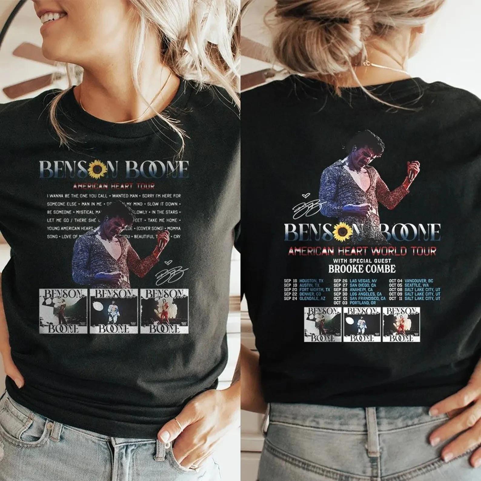Benson Boone American Hearts World Music Tour 2026 Concert Unisex T-Shirt XXXXL
