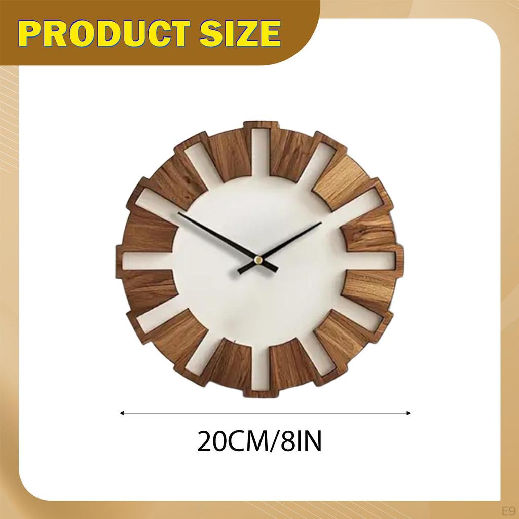Creative Round Wooden Wall Clock with No Movement for Kitchen, Bedroom, Dining Room - Suitable