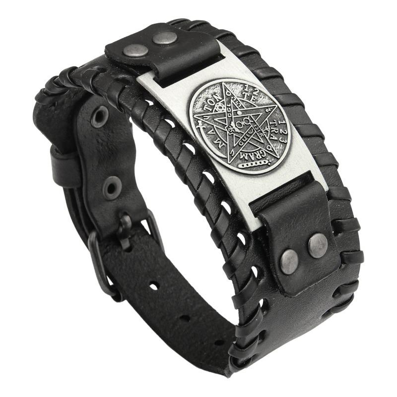 Pirate Vintage Bracelet Compass Men's Wide Bracelet Leather Bracelet