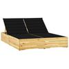Day and Night - Day and Night Double Lounger and Black Cushions Impregnated Pine Wood