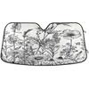 Black and White Flowers Windshield Sun Shade - Foldable Car Front Window Sunshades for Most Sedans SUV Truck - Blocks UV Rays and Keeps Your Vehicle