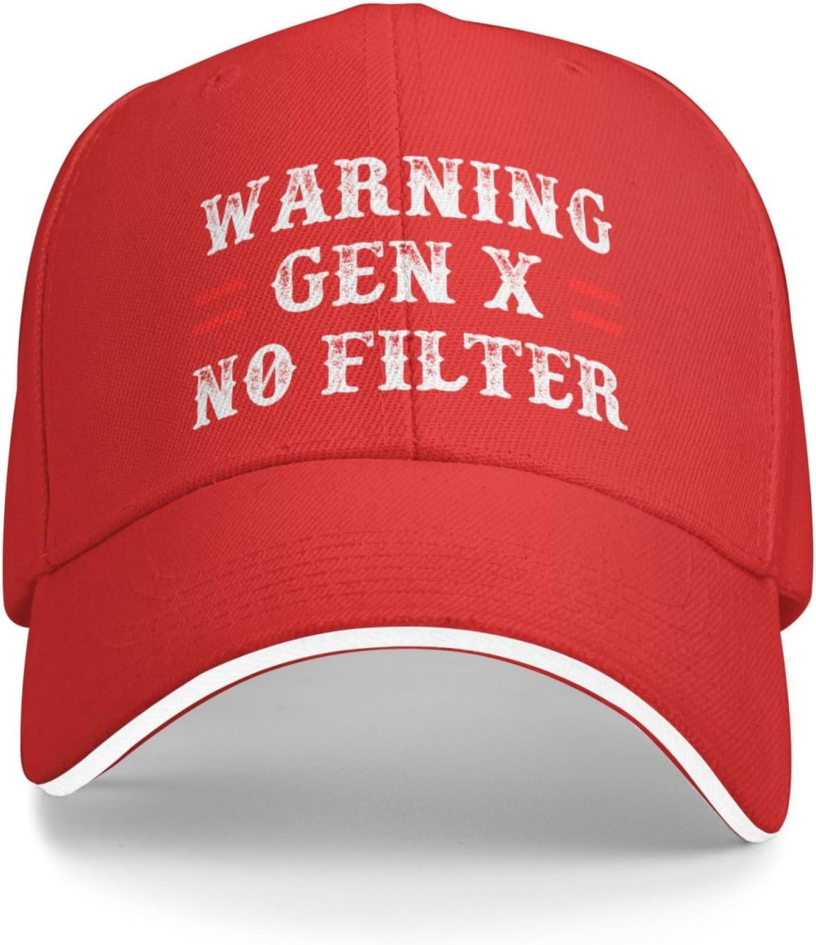 

Warning Gen X No Filter Baseball Cap Polyester Outdoor Snapback Hat for Adult Unisex One Size