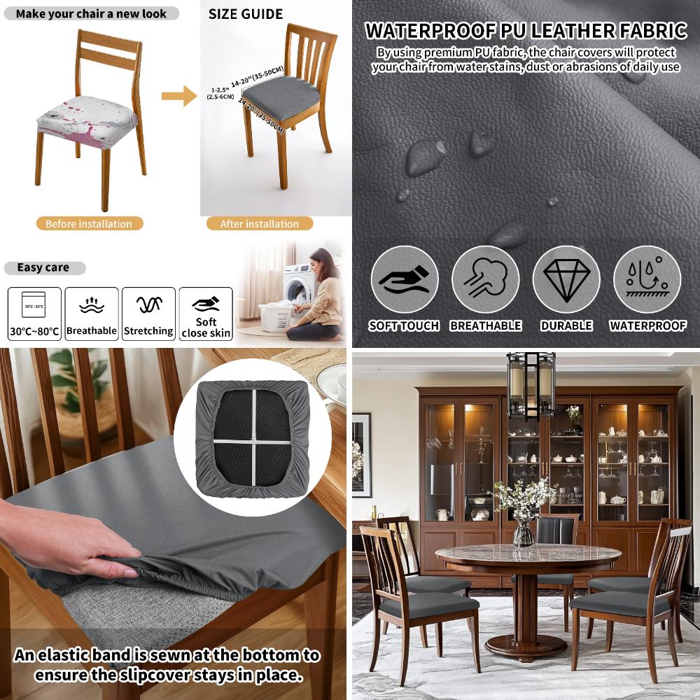 Dining Room Chair Protector Slipcovers Set of 4/8 Stretch Removable Washable Seat Cover for Kitchen Home Decoration Chair Cover