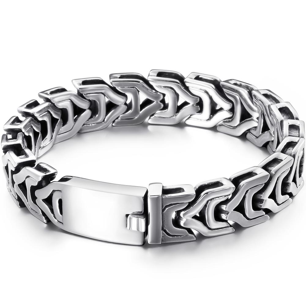 Große Größe 20/22/24CM Lange Schwere Edelstahl Armband Männer Link Kette männer Armbänder Metall armreifen Massiven Auf Hand Schmuck