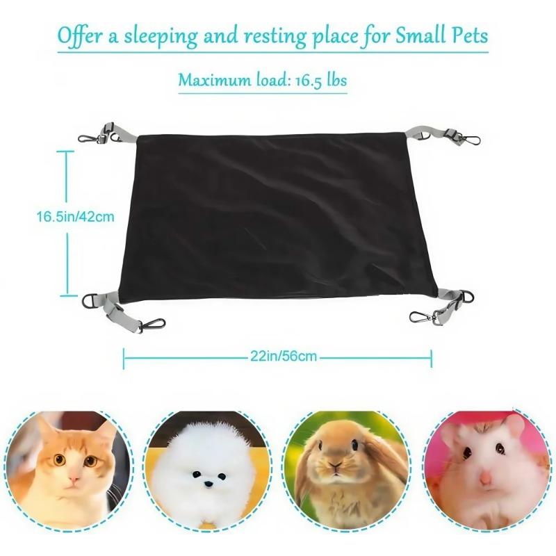 Hanging Cat Hammock, Pet Hammock for Cage, Adjustable Cat Bed Two Sides Comfortable/Waterproof Resting Sleepy Pad for Cats Small