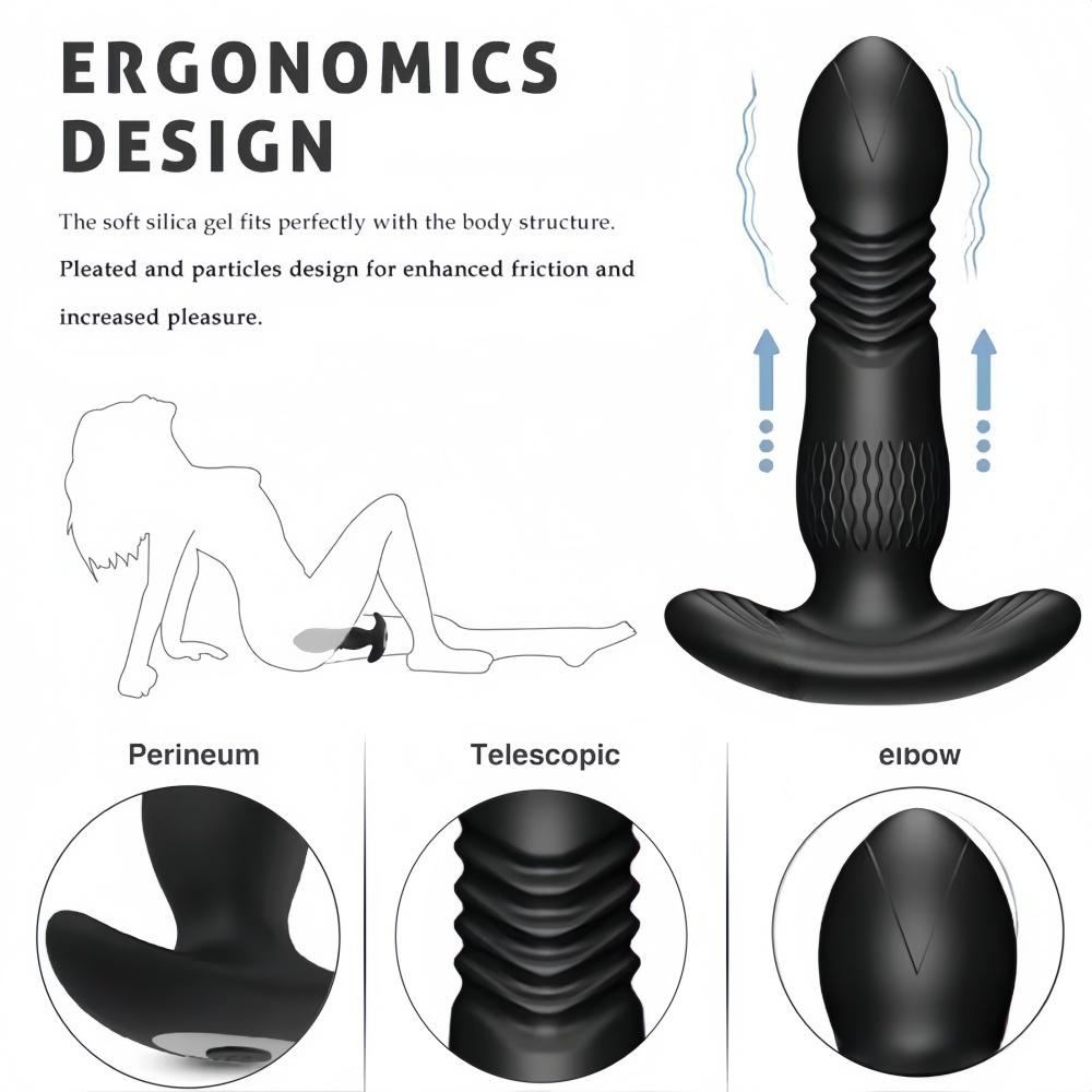 Butt Plug Anal Telescopic Vibrator Male Prostate Massager Female G-Spot Clitoris Stimulator Dildo Gay Masturbator Adult Toy