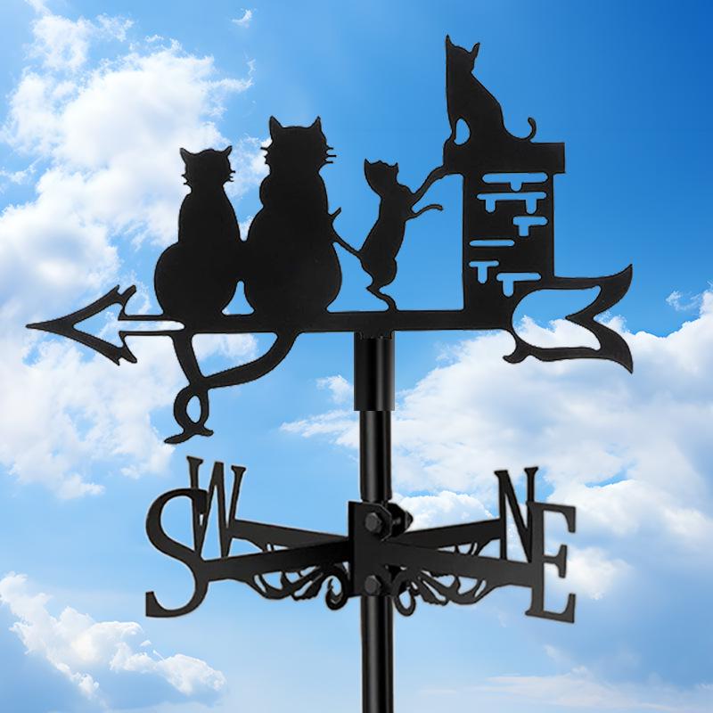 Vane de vânt din fier forjat pentru acoperiș sau grădină - Decorațiune pătrată creativă pentru familie