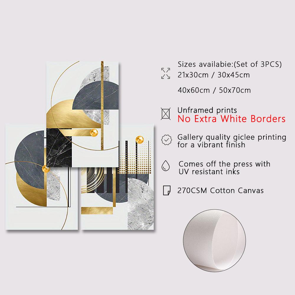 Abstract Golden Geometric Art Pattern Canvas Paintings Gold Foil Posters Modern Wall Pictures for Living Room Home Decor