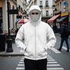 Men's Gothic Double Hooded Zip-Up Hoodie Loose Fit Trendy Streetwear