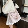 Spring and summer cute plaid shoulder bag, new letter cloth bag, large-capacity student class tote bag