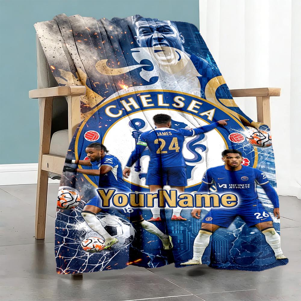 Team Club 2 Personalized Text Blanket Gift Personalized Blanket Warmthful Decor Great for Living Room Office Chair Livingroom Seaside