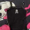 A Spring and Summer Women's Y2K Dark Skull Themed Printed Vest