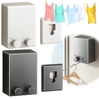Wall Mounted Drying Rack Clothing Line Heavy-Duty Retractable Clothesline Punch-Free Stainless Steel Heavy Duty Drying Rope Wire