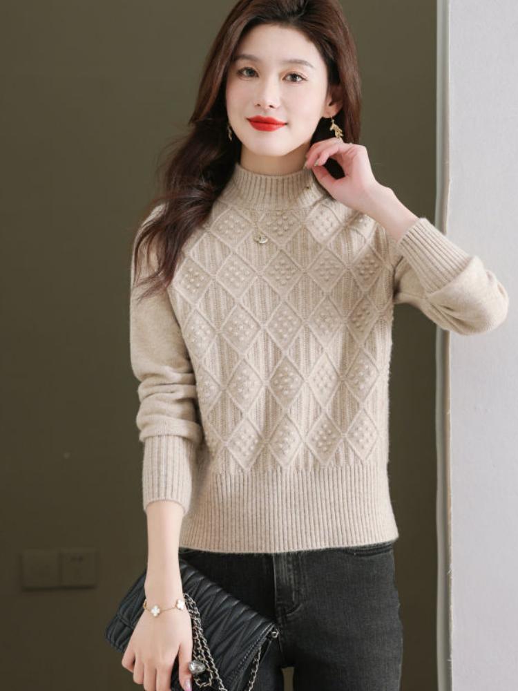 Spring Autumn Winter Knitwear Women Sweaters Fashion Casual Warm Knit Cable Jumper Female Turtleneck Sweater