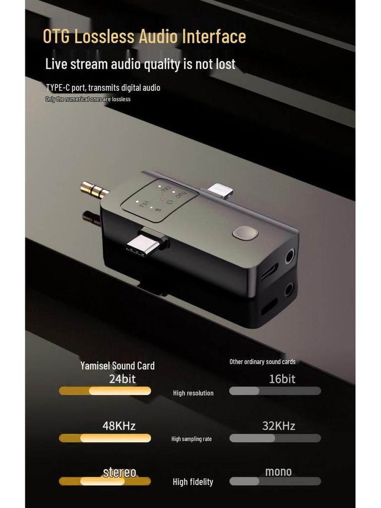 Wireless Handheld Microphone & Sound Card for Live Broadcast and Recording