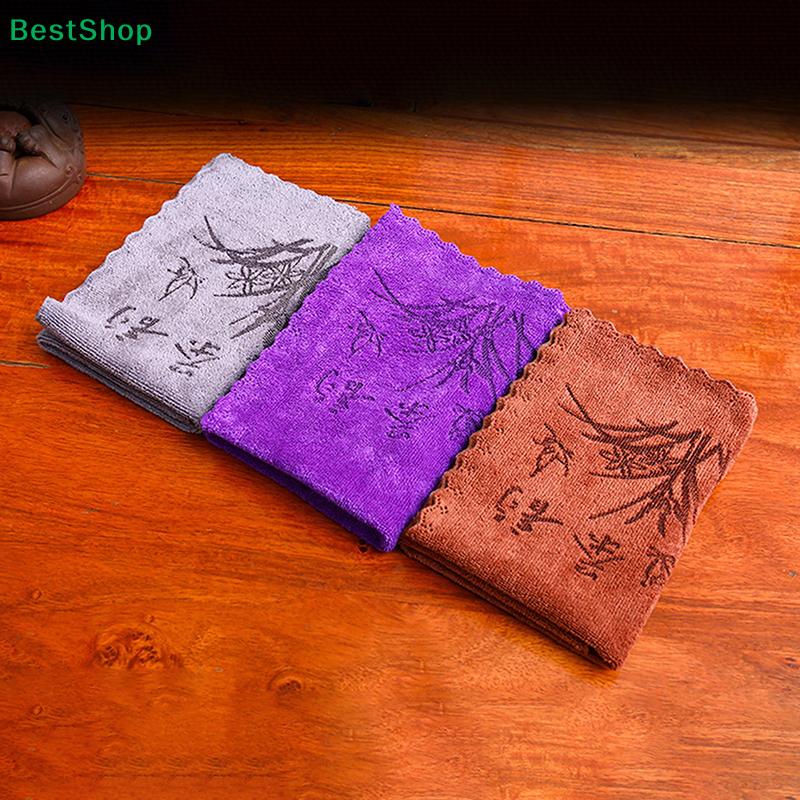 Premium Tea Towels with Embroidery - Thick Absorbent Tea Cloths, Reusable Fabric Towels for Tea Ceremony & Kitchen