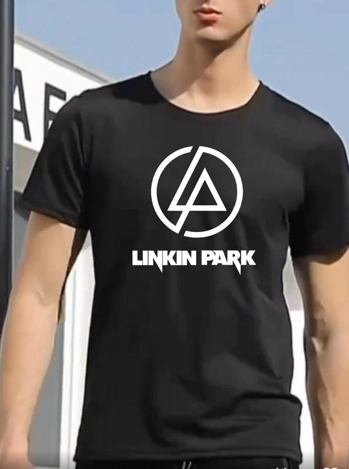 L Park white logo image on a Black T-Shirt made of a nice breathable polyester M