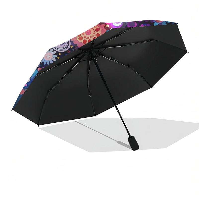 1pc Floral Mandala Artwork Umbrella with Plastic Handle,Suitable for All Seasons Home Travel Outdoor UmbrellaDD1643