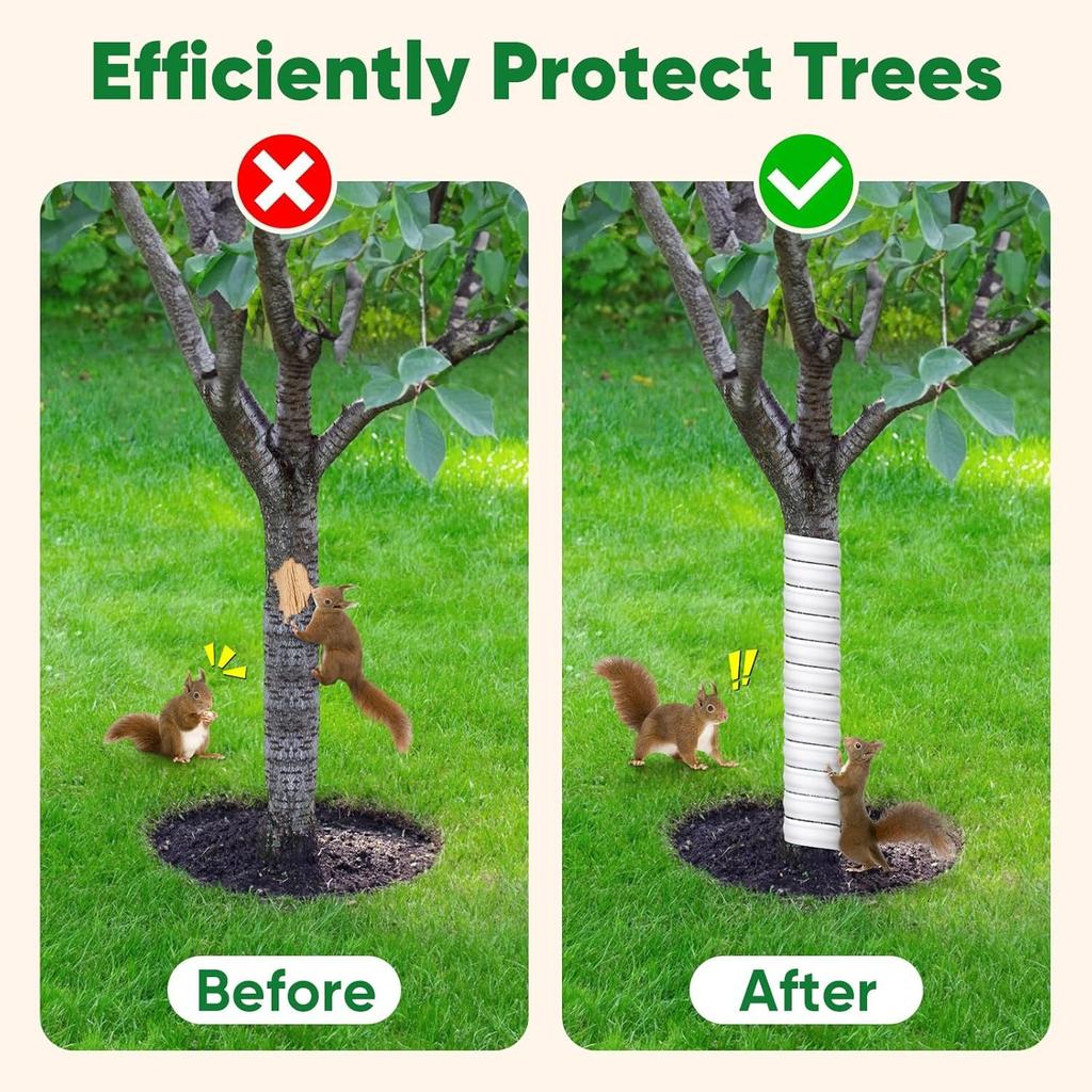 Tree Trunk Protector, Plastic Spiral-Type Tree Guard with 2 Size, Tree Protectors Tree Bark Tube Wraps to Protect Saplings Plants fromRodents Mowers