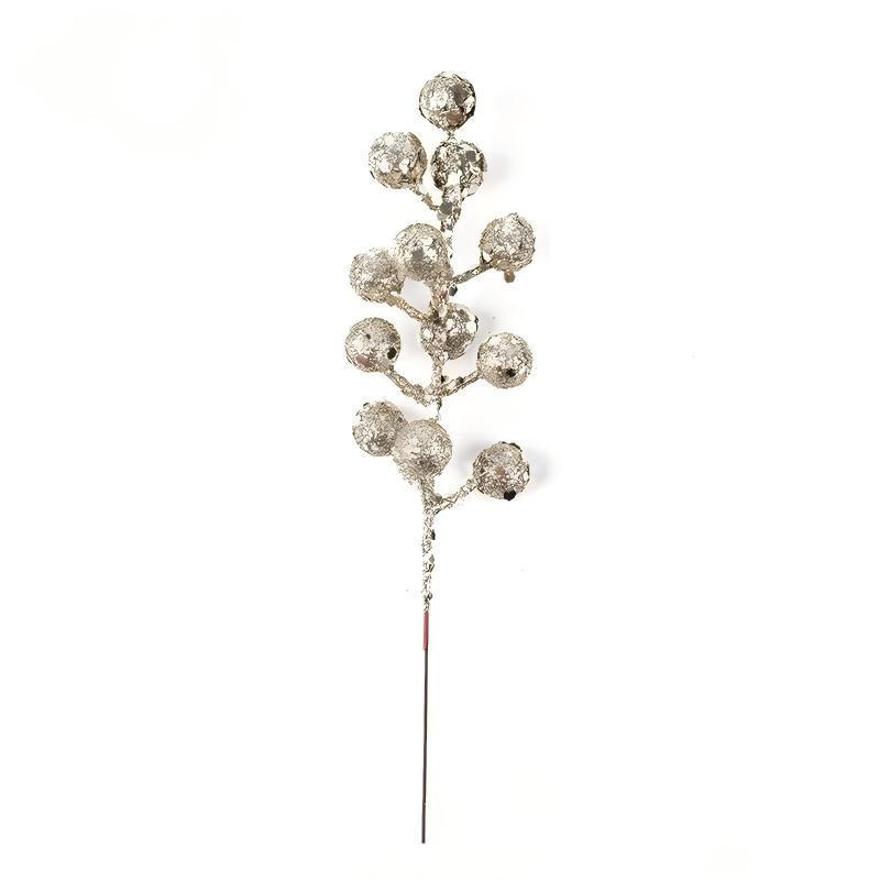 Shiny Christmas Fruit Picks & Glitter Berry Branches for Tree & Wreath Decor