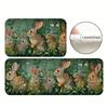 1Pcs Anti Fatigue Kitchen Rugs Rabbit Print Waterproof Non-Slip Thick Cushioned Kitchen Mat Heavy Duty Comfort Standing Mat for Kitchen Bathroom