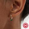S925 Sterling Silver Classic Simple Diamond Emerald Earrings Earrings Ear Buckles Light Luxury Noble Sterling Silver Earrings