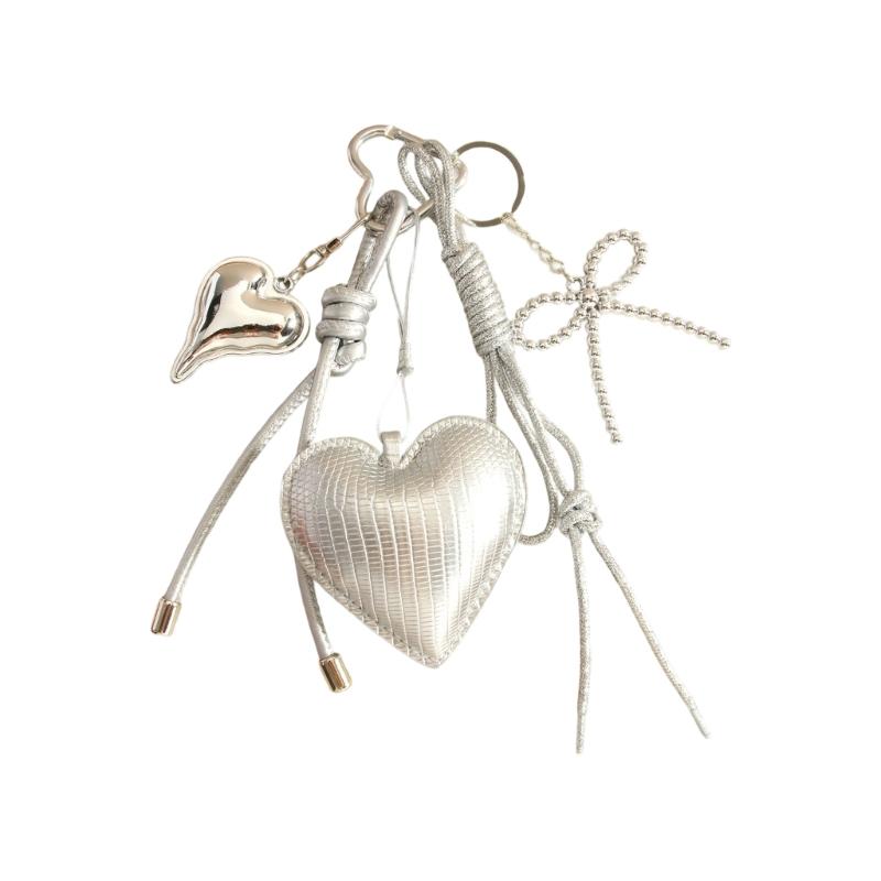 Multifunctional Braided Cord Bag Decoration With Heart Pendant and Bows Designs Fashion Bags Pendant for Backpack 1