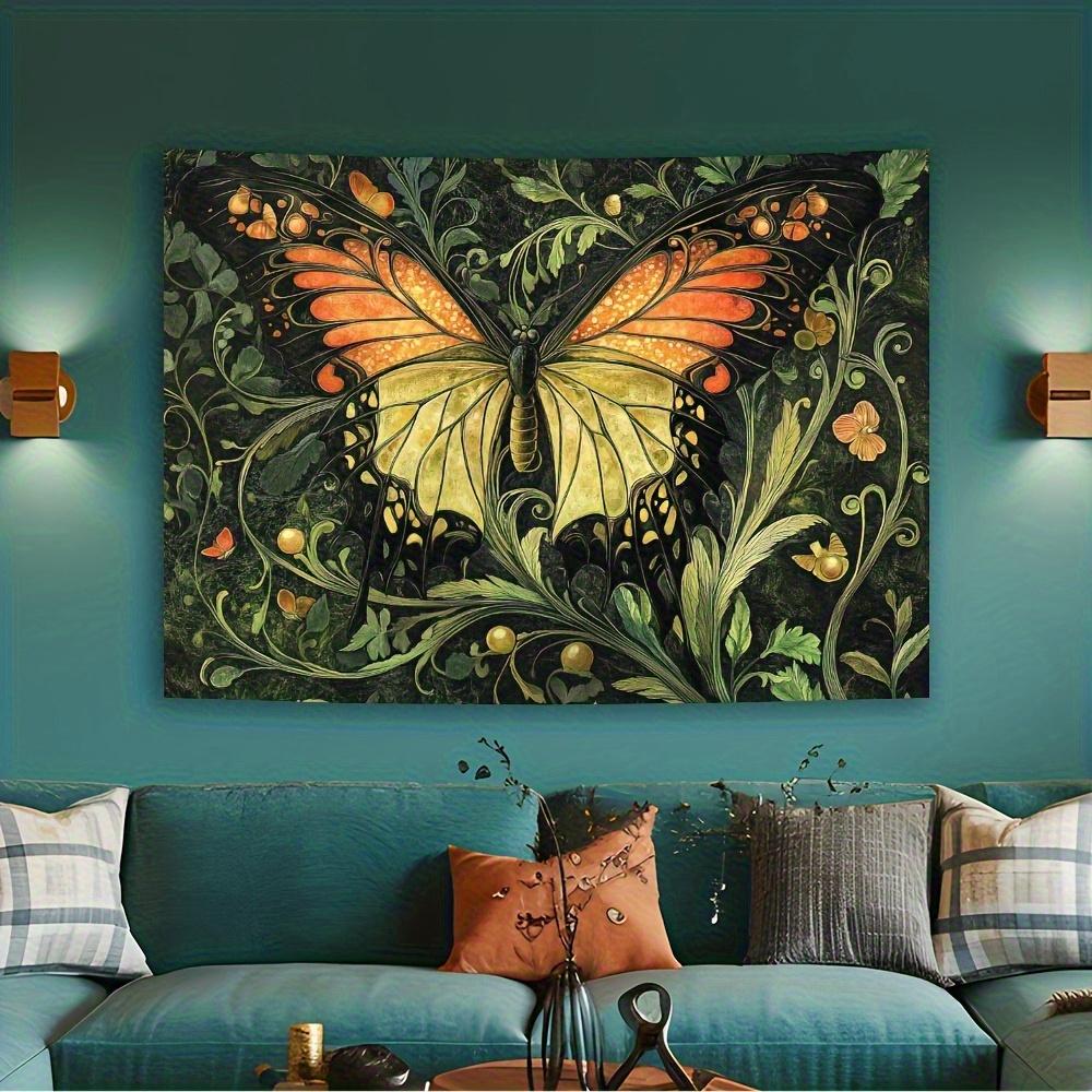 1pc Art Nouveau Style Butterflies Tapestry Wall Hanging - Unique Design, Indoor Decor for Bedroom, Living Room, Balcony 100X70CM