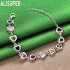 Bracelet en argent sterling 925 en forme de cœur incrusté de zircons AAA multicolores, bijoux de mariage tendance