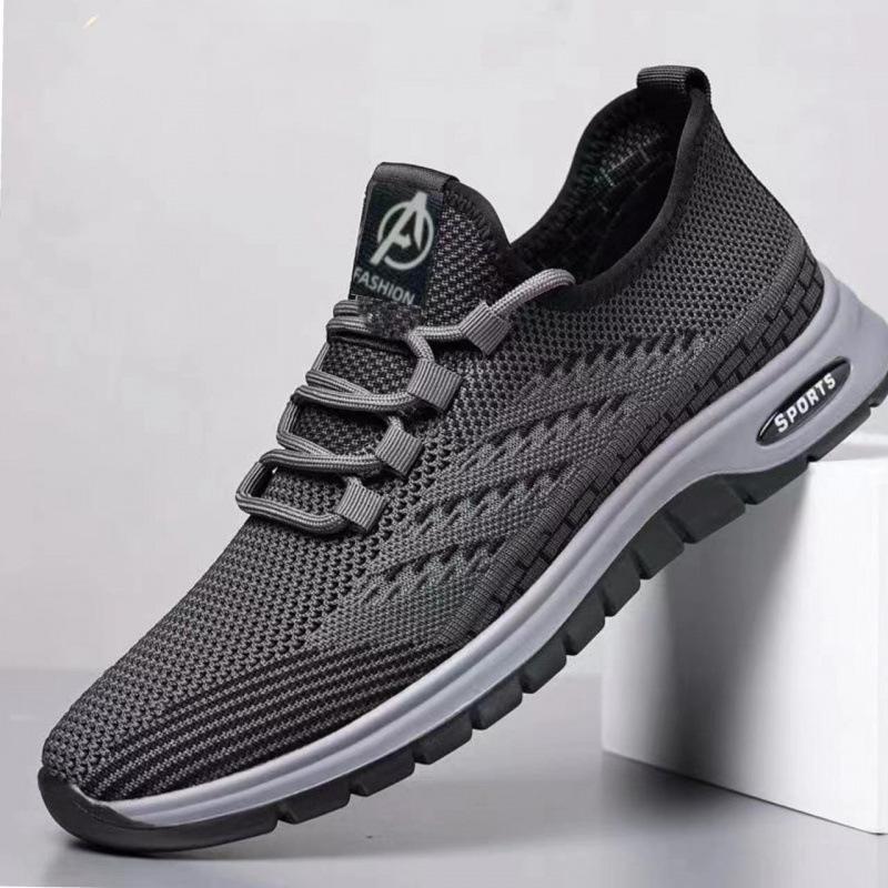 Shoes Flying Woven Breathable Mesh Men's Soft Sole Soft Surface Comfortable and Lightweight Driving Shoes Casual Shoes Running Shoes
