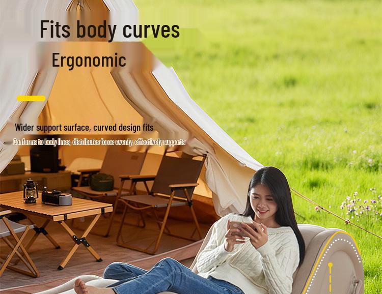 Thickened Foldable Inflatable Sofa Recliner for Outdoor Camping – Lazy Person's Air Bed