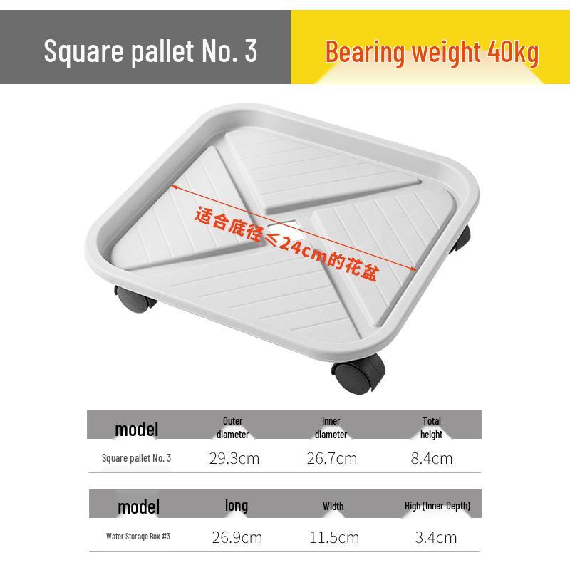 Mobile Plant Tray with Wheels and Water Reservoir - Leak-Proof, Thickened Plastic Base