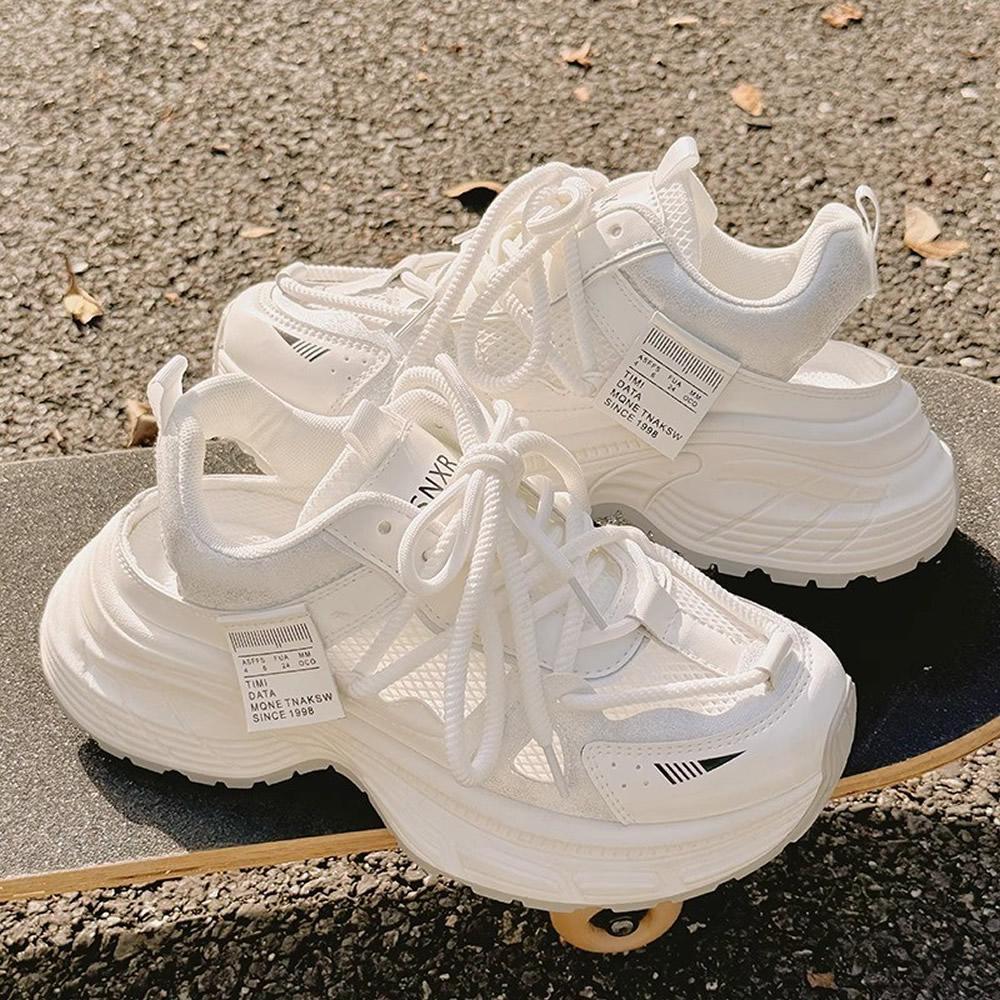 Autumn Breathable Women Casual Shoes Fashion High Heels Women Wedges Heels Sneakers Thick Sole Trainers Platform Shoes