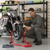 Rear Motorcycle Kickstand 150 Kg With Adjustable U And L Forks Steel Motorcycle Lift For Maintenance And Repair Red