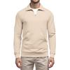Men's Casual Long-Sleeved Collared Quarter-Zip Sweatshirt