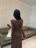 Pure Desire Sweet Girl Bodycon Skirt Dress: Cinched Waist, Pleated, Slimming Deep V-Neck, Spring/Autumn Style
